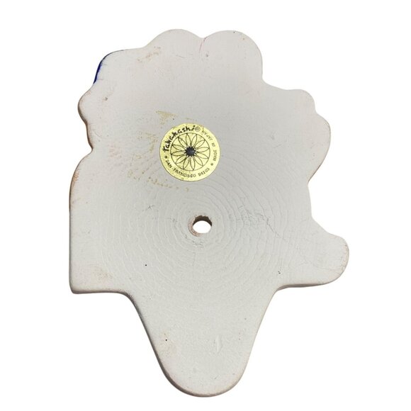 VTG Takahashi Teddy Bear Ceramic Wall Hooks Heart Flowers EUC Baby Kids - Picture 7 of 9